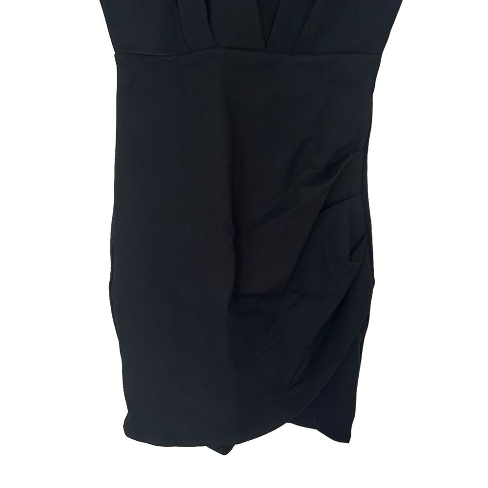 Lulus Black Surplice Sleeveless Mini Dress Sz S - Picture 4 of 7